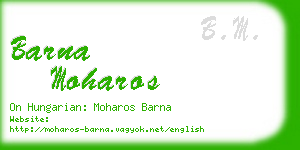 barna moharos business card